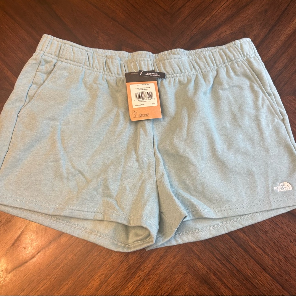 THE NORTH FACE Half Dome Fleece Womens Shorts Reef Waters/TNF White Sz XXL New - Picture 1 of 6